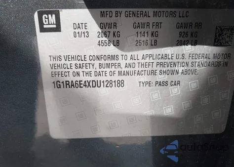 2013 Chevrolet Volt from USA, damaged, VIN 1G1RA6E4XDU128188